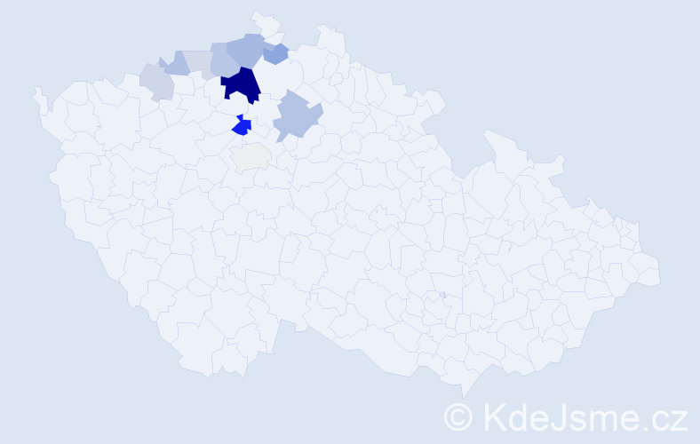Příjmení: 'Běloubek', počet výskytů 26 v celé ČR
