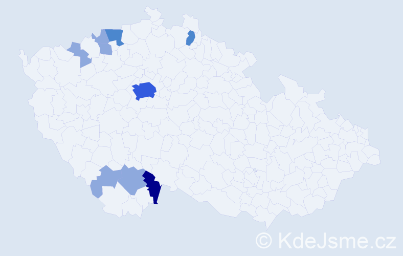 Příjmení: 'Koldusová', počet výskytů 17 v celé ČR