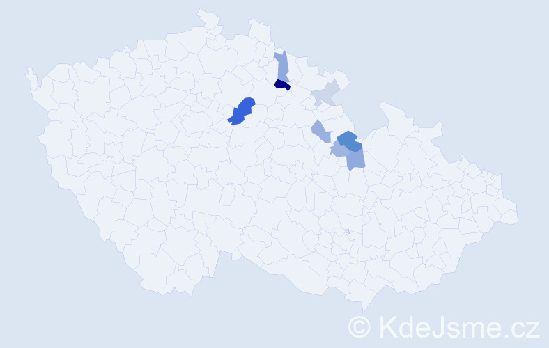 Příjmení: 'Hillebrant', počet výskytů 16 v celé ČR