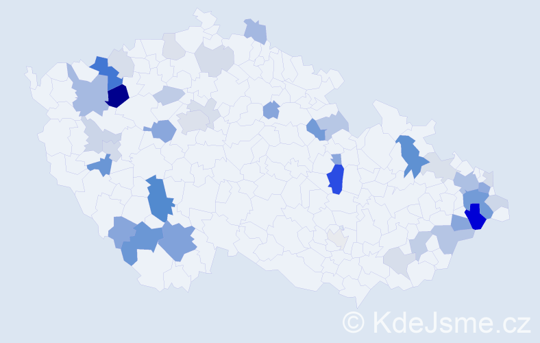 Příjmení: 'Kašper', počet výskytů 99 v celé ČR