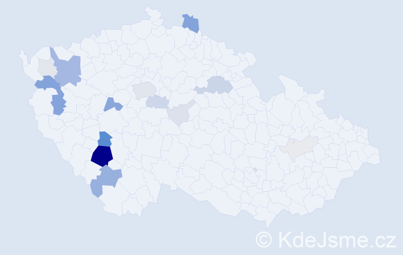 Příjmení: 'Bažata', počet výskytů 65 v celé ČR