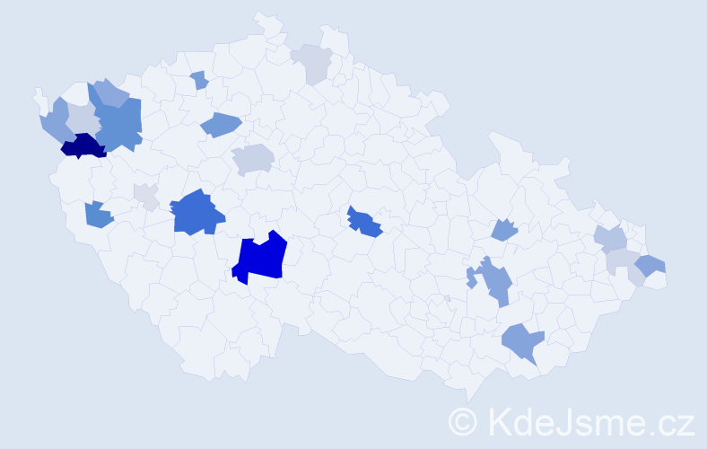 Příjmení: 'Kromka', počet výskytů 60 v celé ČR