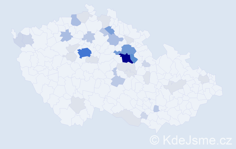 Příjmení: 'Udržal', počet výskytů 117 v celé ČR