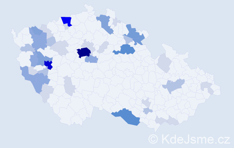 Příjmení: 'Holzknecht', počet výskytů 125 v celé ČR