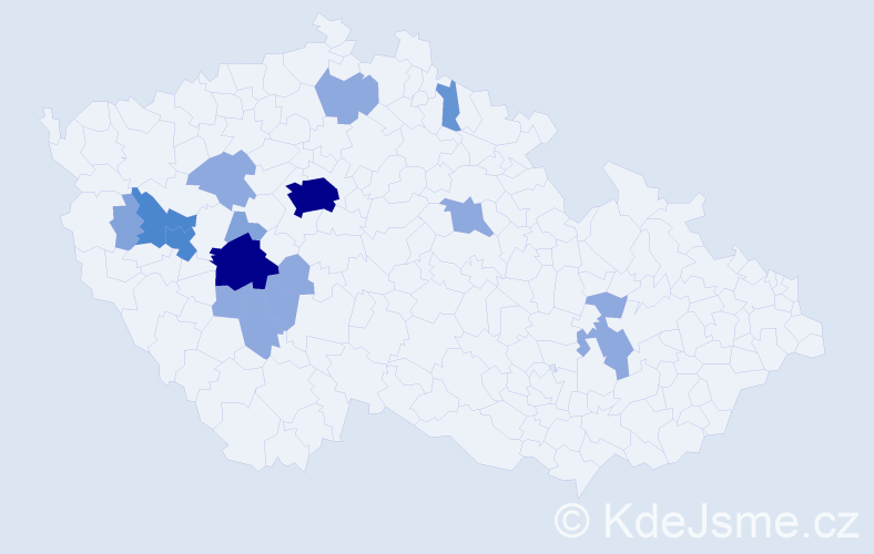 Příjmení: 'Skopeček', počet výskytů 40 v celé ČR