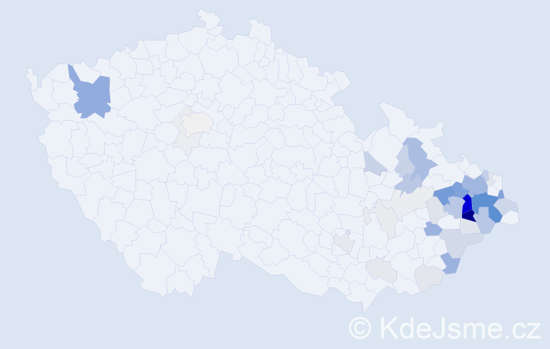 Příjmení: 'Harabišová', počet výskytů 159 v celé ČR