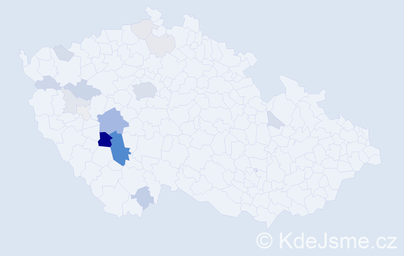Příjmení: 'Vejšický', počet výskytů 56 v celé ČR
