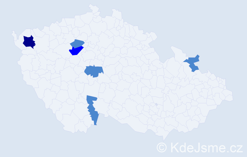 Příjmení: 'Egerer', počet výskytů 10 v celé ČR