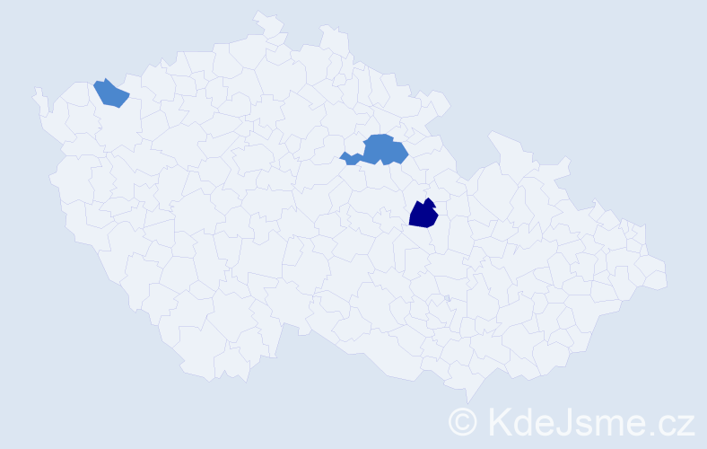 Příjmení: 'Vanatová', počet výskytů 5 v celé ČR