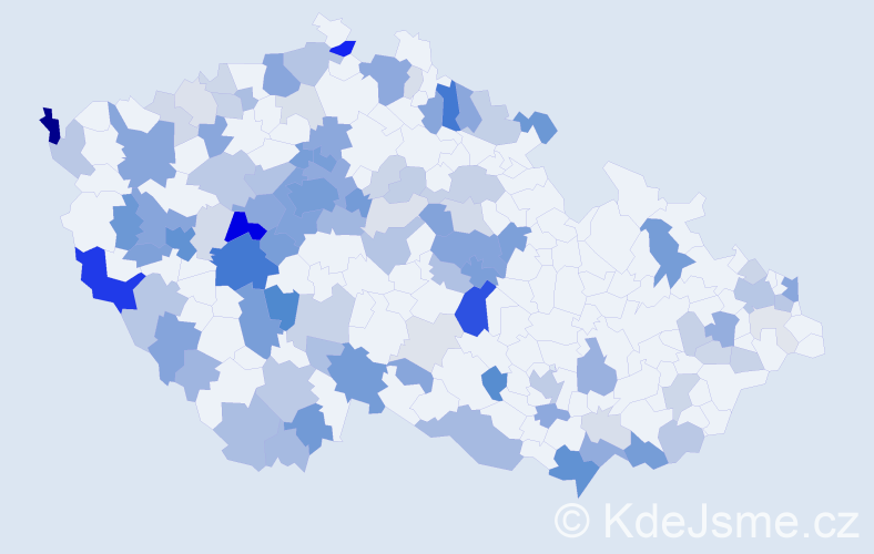 Příjmení: 'Wimmerová', počet výskytů 354 v celé ČR