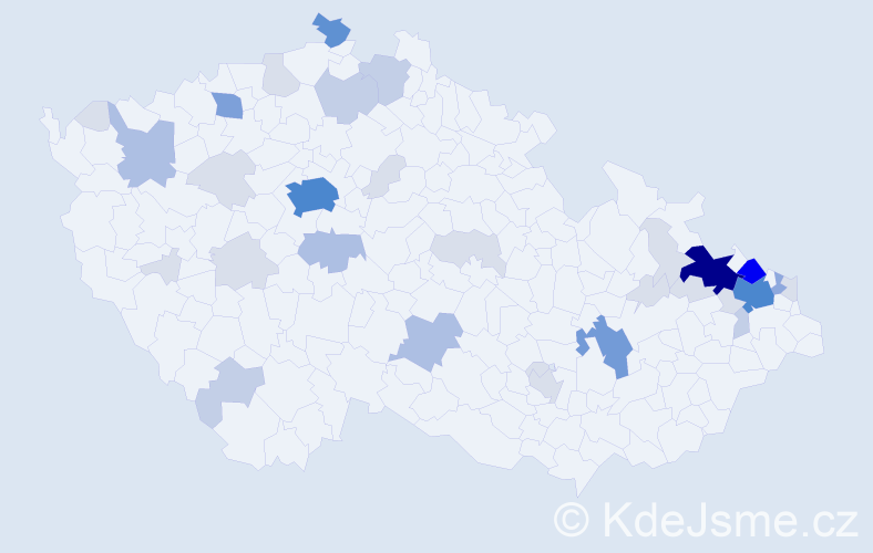 Příjmení: 'Holubek', počet výskytů 119 v celé ČR