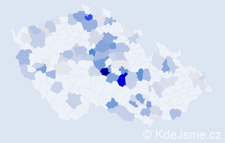 Příjmení: 'Major', počet výskytů 320 v celé ČR