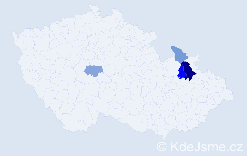 Příjmení: 'Kautz', počet výskytů 6 v celé ČR
