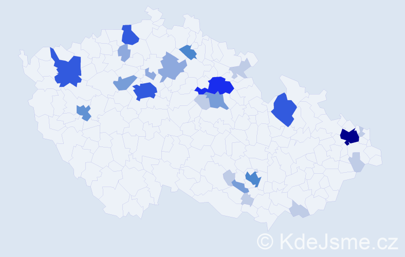 Příjmení: 'Szalay', počet výskytů 77 v celé ČR