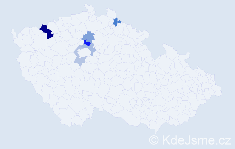 Příjmení: 'Wohlštát', počet výskytů 10 v celé ČR