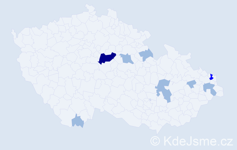 Příjmení: 'Rapčáková', počet výskytů 15 v celé ČR