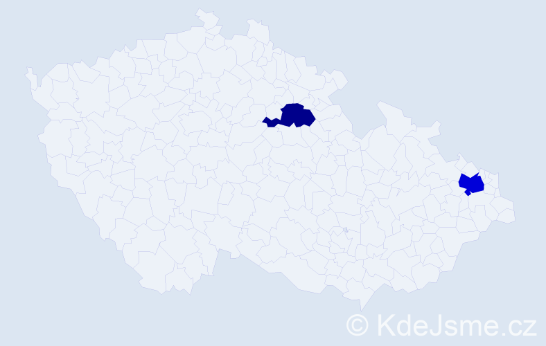 Příjmení: 'Cibor', počet výskytů 8 v celé ČR