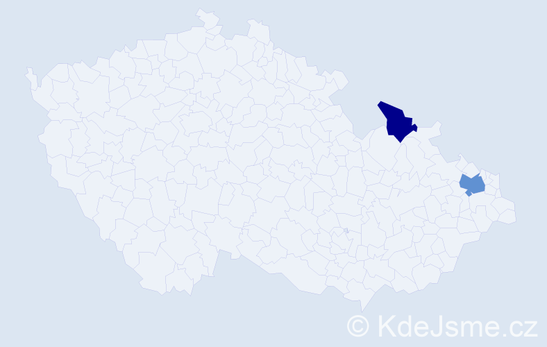 Příjmení: 'Kausta', počet výskytů 3 v celé ČR