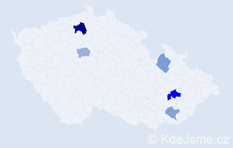 Příjmení: 'Kvašňák', počet výskytů 14 v celé ČR
