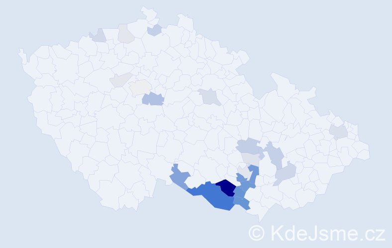 Příjmení: 'Demek', počet výskytů 71 v celé ČR
