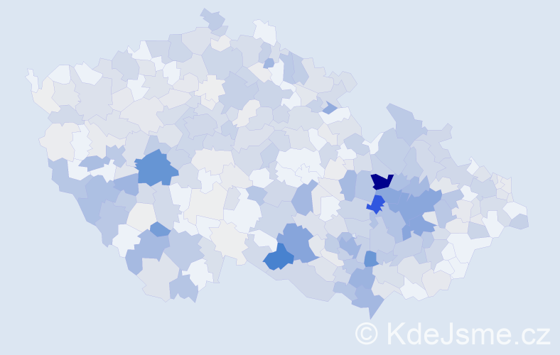 Příjmení: 'Kuba', počet výskytů 1605 v celé ČR