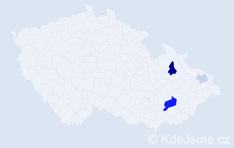Příjmení: 'Kaliňáková', počet výskytů 5 v celé ČR