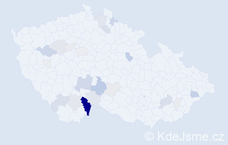 Příjmení: 'Adensam', počet výskytů 46 v celé ČR