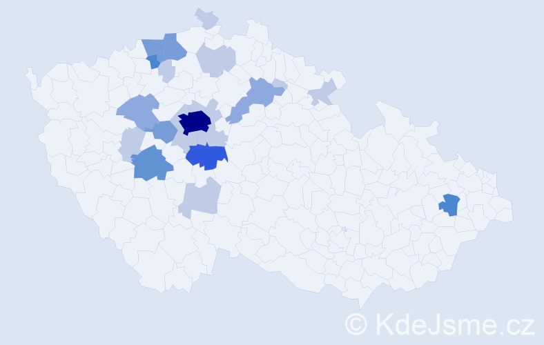 Příjmení: 'Vytejčková', počet výskytů 55 v celé ČR