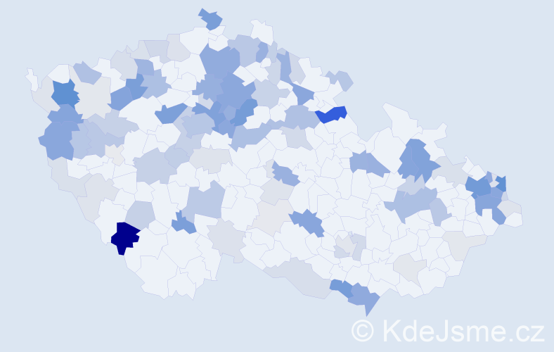 Příjmení: 'Szabo', počet výskytů 350 v celé ČR
