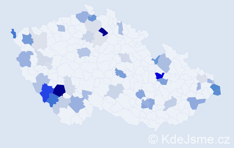 Příjmení: 'Nikodem', počet výskytů 156 v celé ČR