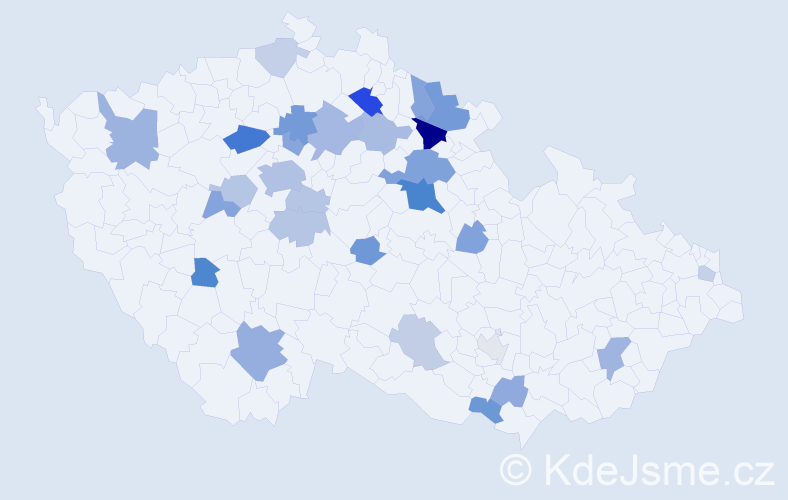 Příjmení: 'Hainová', počet výskytů 64 v celé ČR