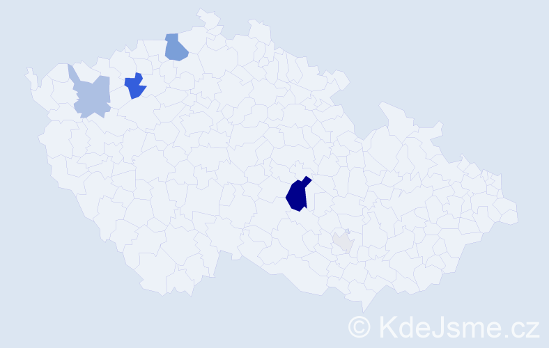 Příjmení: 'Řičan', počet výskytů 19 v celé ČR