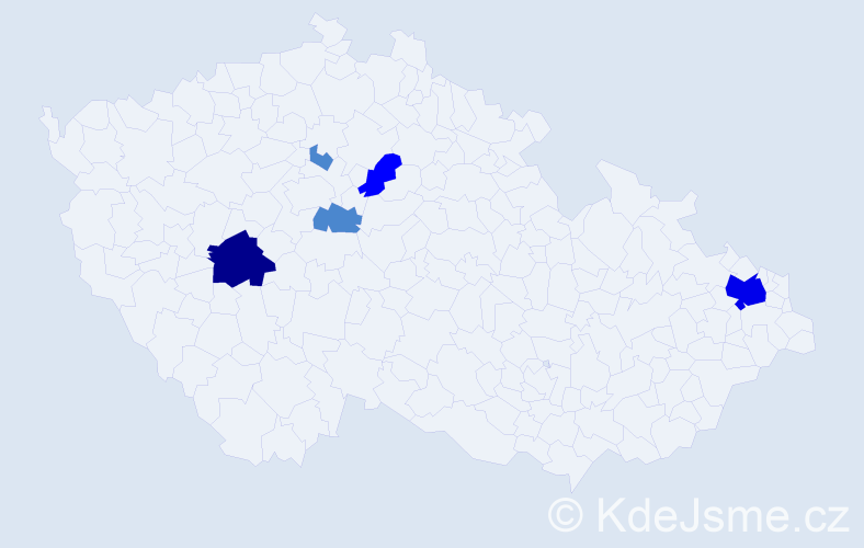 Příjmení: 'Obdržal', počet výskytů 21 v celé ČR