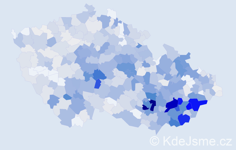 Příjmení: 'Daněk', počet výskytů 3398 v celé ČR