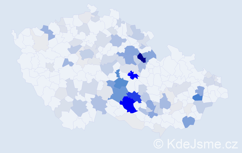 Příjmení: 'Voda', počet výskytů 375 v celé ČR