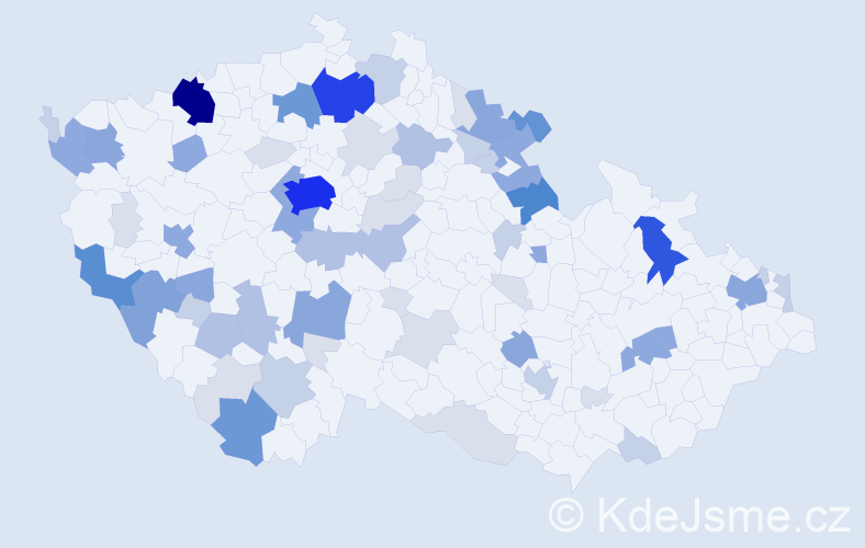 Příjmení: 'Puška', počet výskytů 238 v celé ČR
