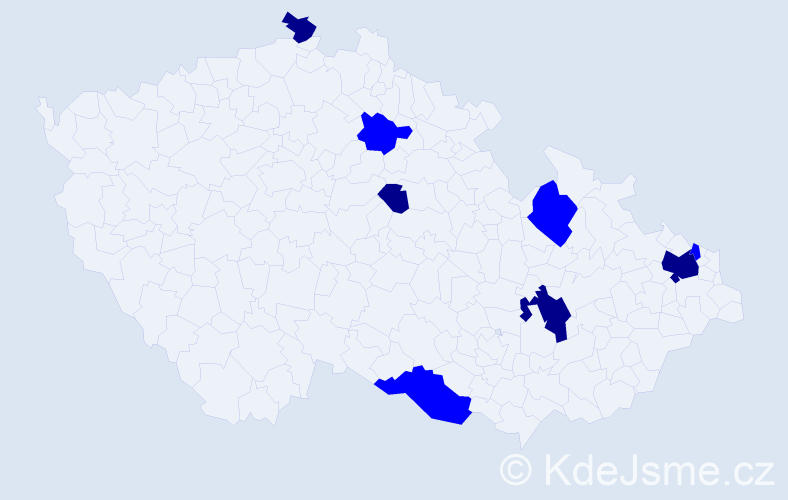 Příjmení: 'Hirešová', počet výskytů 12 v celé ČR