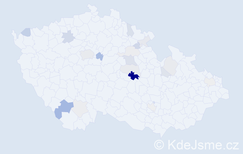 Příjmení: 'Klinecká', počet výskytů 47 v celé ČR
