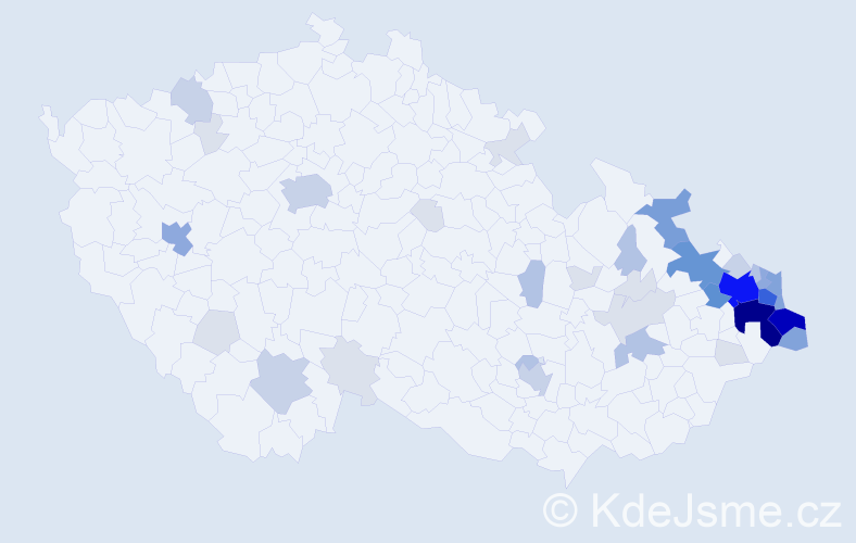 Příjmení: 'Bajtková', počet výskytů 164 v celé ČR