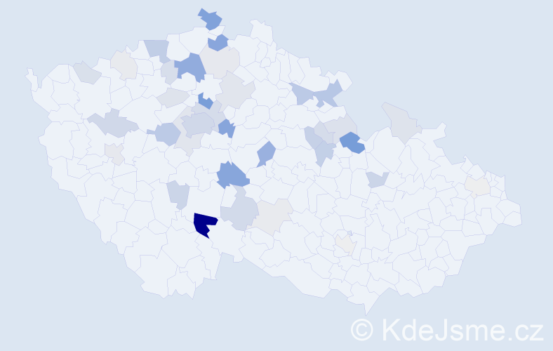 Příjmení: 'Hybš', počet výskytů 131 v celé ČR