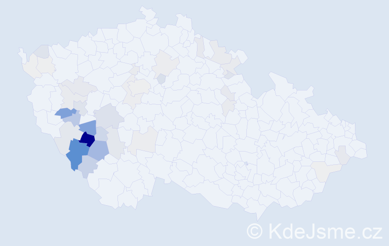 Příjmení: 'Kodýdková', počet výskytů 143 v celé ČR