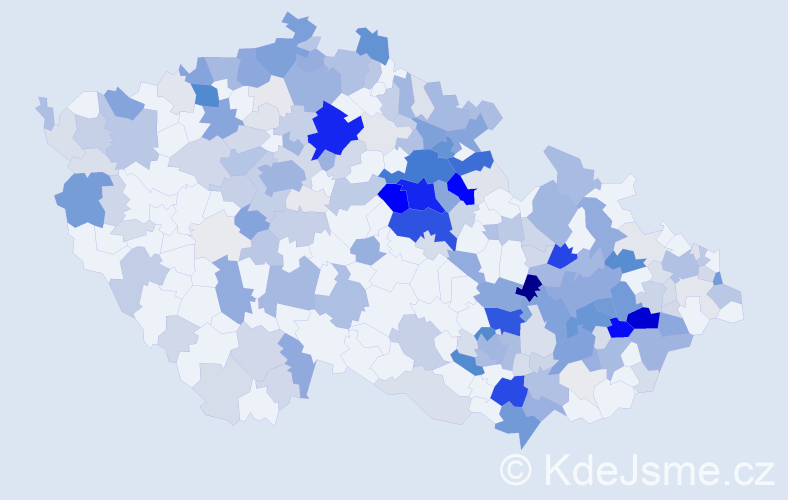 Příjmení: 'Machač', počet výskytů 1070 v celé ČR