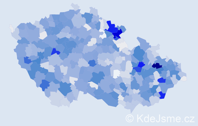 Příjmení: 'Vlček', počet výskytů 6909 v celé ČR