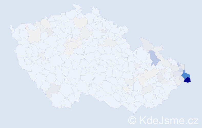 Příjmení: 'Bocek', počet výskytů 377 v celé ČR