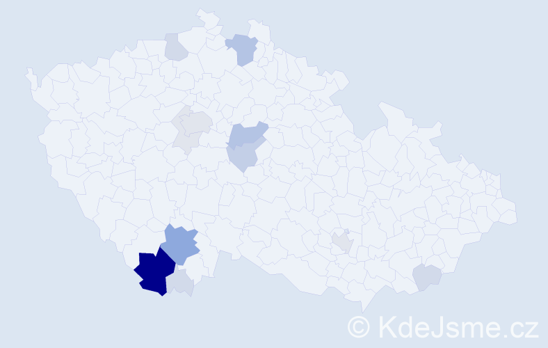 Příjmení: 'Gallistl', počet výskytů 59 v celé ČR