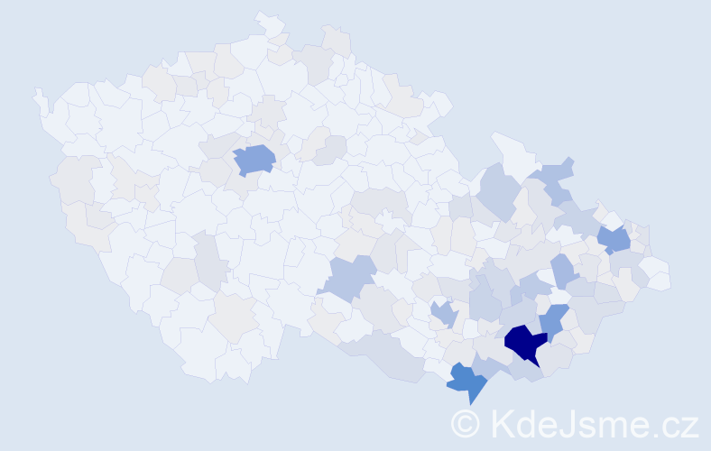 Příjmení: 'Bartošíková', počet výskytů 569 v celé ČR