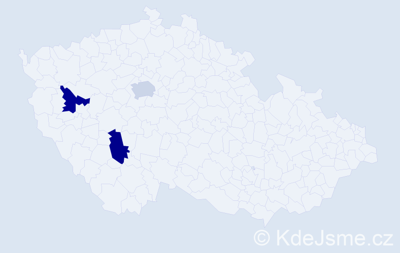Příjmení: 'Pončák', počet výskytů 3 v celé ČR