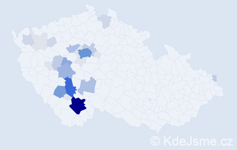 Příjmení: 'Vaňatová', počet výskytů 106 v celé ČR