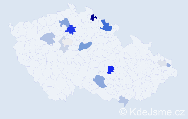 Příjmení: 'Csicso', počet výskytů 28 v celé ČR