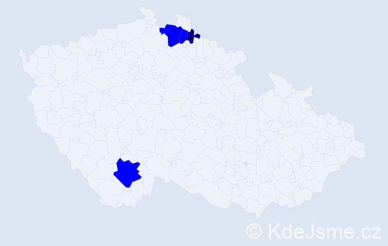 Příjmení: 'Nehilla', počet výskytů 5 v celé ČR